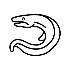Eel fish vector illustration simple outline drawing aquatic animal seafood icon art