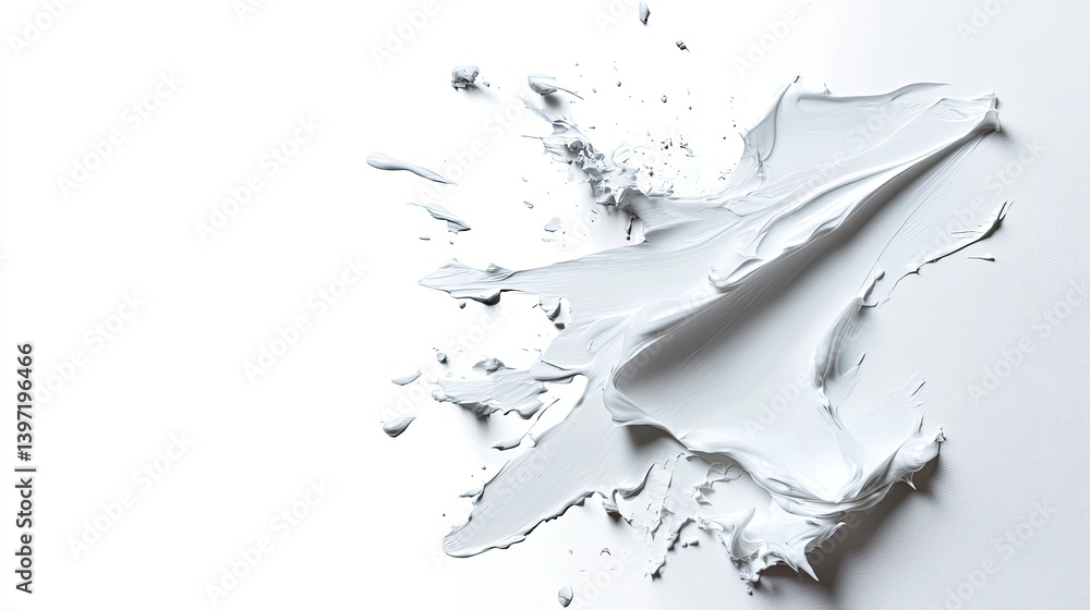Poster artistic action with white paint splatter minimalist studio abstract texture creative composition