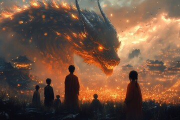 
Festival with magical animals and monsters A magical festival where the locals celebrate with the appearance of fantastic animals and monsters.