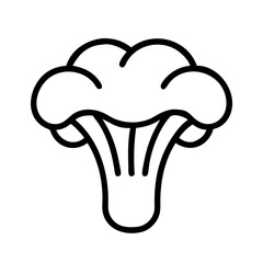 Broccoli vector icon, healthy eating, fresh vegetable, outline style, vegetarian food