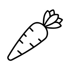 Carrot vegetable outline icon vector illustration fresh healthy food design art