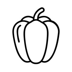 Bell pepper outline vector icon, vegetable illustration, food design element clip art