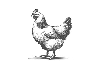chicken hand drawn sketch illustration vector © Shutoda