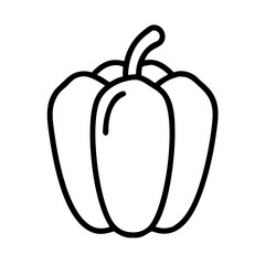 Bell pepper outline vector, vegetable illustration, healthy food icon design element