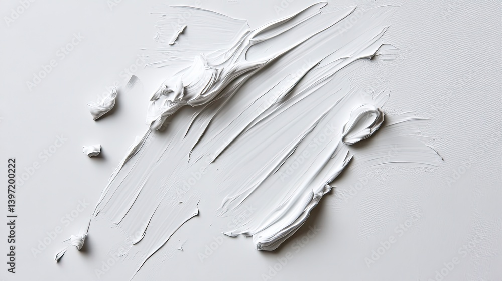 Poster artistic white paint texture studio setting visual art minimalist design close-up view creative conc