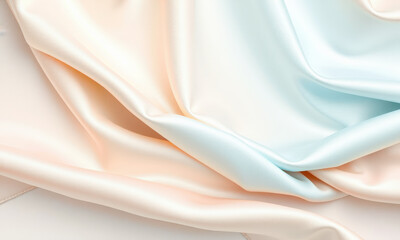 Soft satin fabric in pastel colors, featuring gentle folds and luxurious sheen, perfect for elegant designs and fashion projects. delicate texture adds touch of sophistication