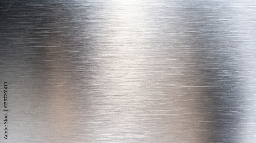 Poster silver metallic texture with horizontal brush strokes for backgrounds or overlays with smooth and po