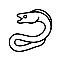 Eel drawing line art ocean sea creature animal aquatic wildlife illustration icon