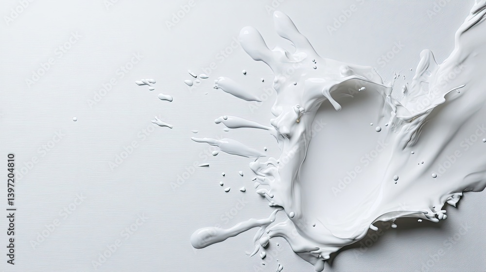 Poster dynamic paint splash action on white background artistic shot studio environment close-up view