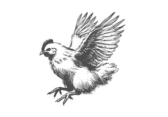 chicken hand drawn sketch illustration vector