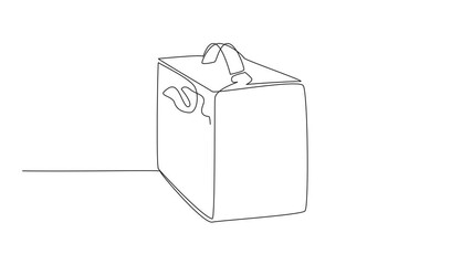 Animation of single continuous line drawing pinhole camera. With a strap made of genuine leather. Adds a classic and elegant impression. Vintage. World Pinhole Photography Day. Full length motion