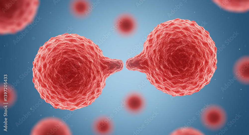Poster cells division process fertilization picture science image showing cell division