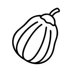 Outline drawing of an eggplant vegetable healthy food ingredient vector illustration