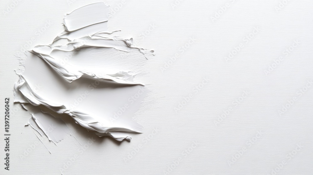 Poster artistic texture creation on white canvas studio setting visual art minimalist design close-up persp
