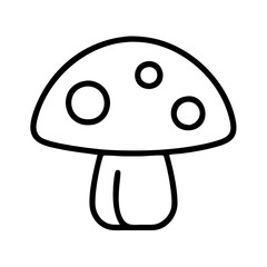 Mushroom vector illustration, outline drawing of toadstool with spots clip art
