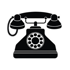retro telephone isolated on white background