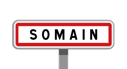 Obraz premium Panneau sur poteau de Somain, Nord, Hauts-de-France