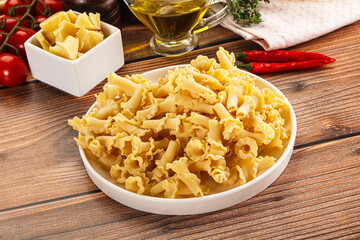 Raw dry Italian pasta - campanelle