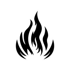 black flame icon. simple fire silhouette isolated on white background. black fire icon	