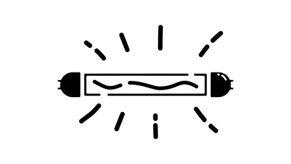 UVC light  symbol , black isolated silhouette