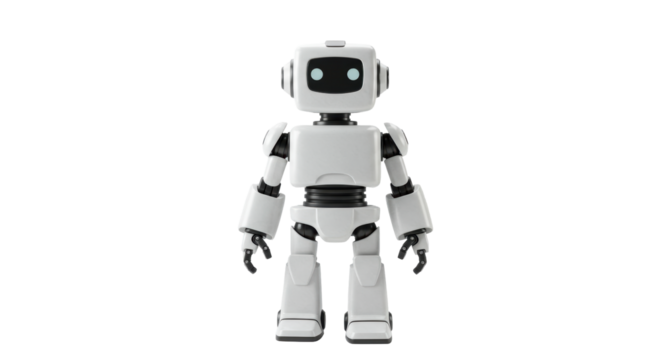 Isolated White Toy Robot