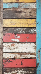 Weathered Wood Canvas: A close-up shot of a vibrant collection of aged wooden planks, each displaying a unique pattern and color, showcasing the natural beauty of texture and rustic charm.