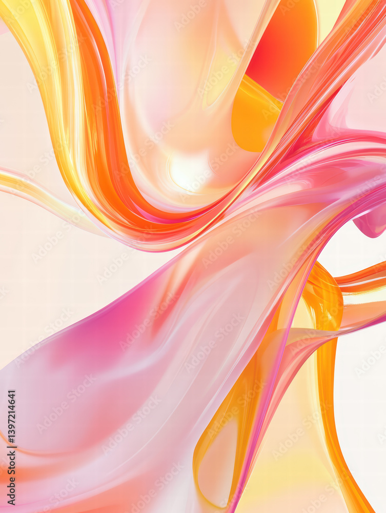 Poster vibrant flow of colors: an abstract display of flowing, radiant colors, a captivating display of ene