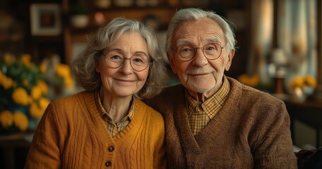 Elderly Couple Video Calling Family Using Smartphone at Home Cherishing Special Moments and Sharing Stories Together