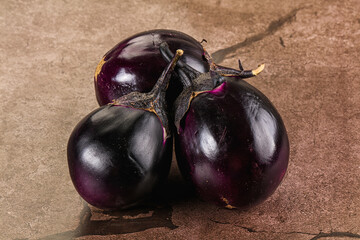 Raw violet and black eggplant