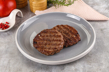 Grilled beef burger cutlet minced meat