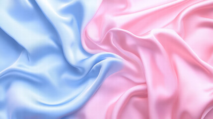 Fototapeta premium A captivating dance of light and shadow across a sea of silk, where the delicate hues of pink and blue intertwine. 