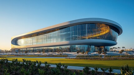 Modern Architectural Building with Glass Facade
