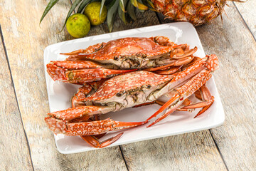Seafood cuisine -delicous steamed crabs