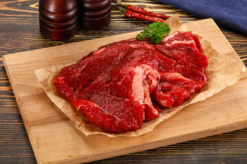 Raw beef meat piece for cooking