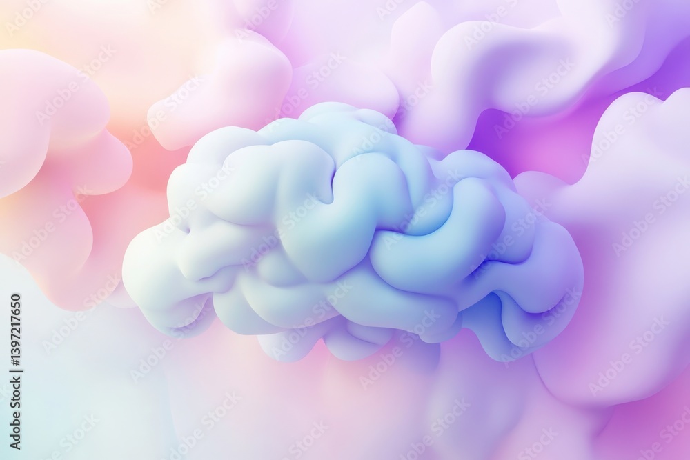 Poster exploring abstract shapes and colors representing creativity and thought processes