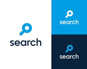 Magnifying Glass Find Search Icon Symbol Abstract Simple Minimal Vector Logo Design Illustration