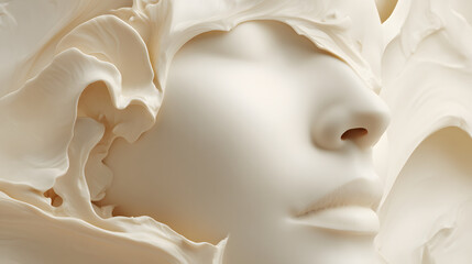 An abstract portrayal capturing the essence of femininity, inviting introspection and serenity.