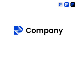 Letter P With Helix DNA Genetic Abstract Modern For Science Company Vector Logo Design Illustration