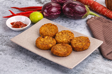 Fried potato crispy golden hash brown