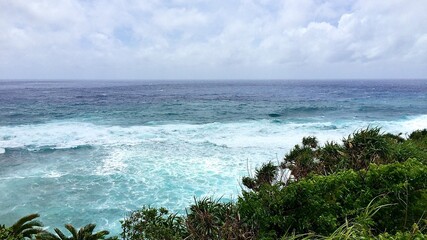 鹿児島県沖永良部島の荒れた海