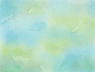 Abstract watercolor artwork with green colors and texture