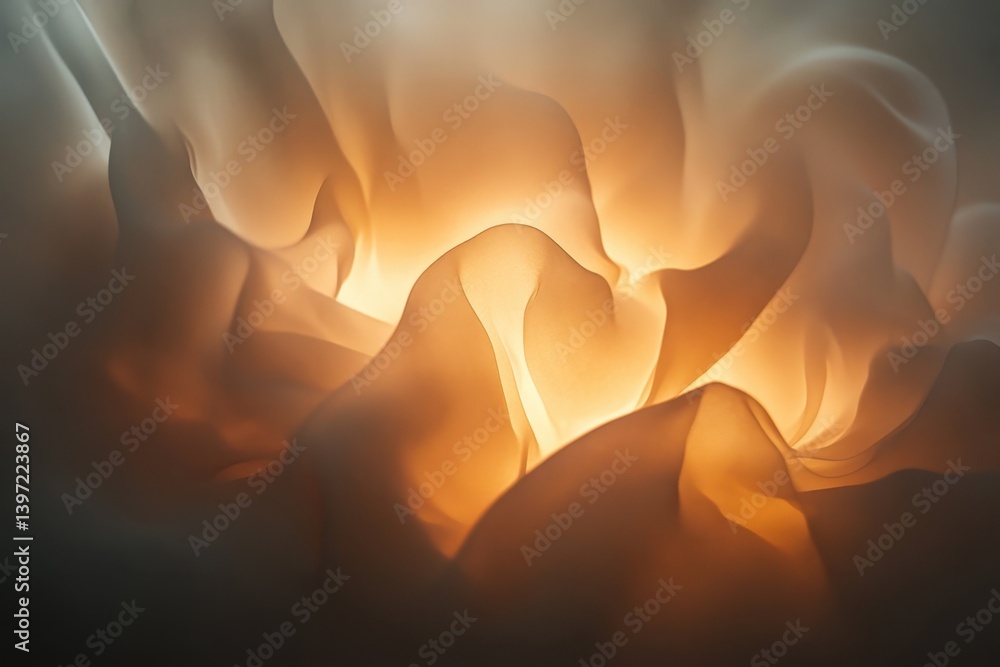 Poster soft glowing waves create an ethereal atmosphere in an abstract composition of light