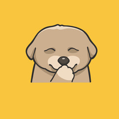 Smiley Dog Meme Sticker T-shirt Vector Cute Illustration