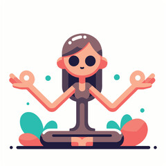 Minimal vector UI illustration cute meditating padmasana pose