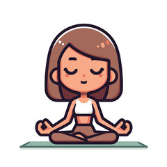 Minimal vector UI illustration cute meditating padmasana pose