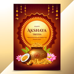 Happy Akshaya Tritiya Gold Pot Poster