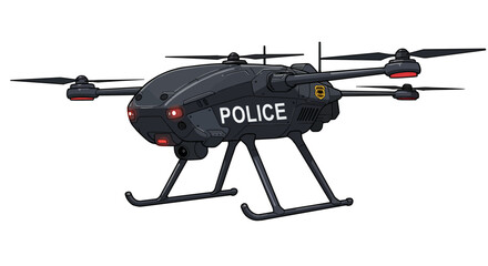 Police Drone Vehicle Cartoon Toy No Background Vector Transparent