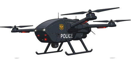 Police Drone Vehicle Cartoon Toy No Background Vector Transparent