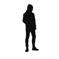 Male Silhouette Wearing Hoodie