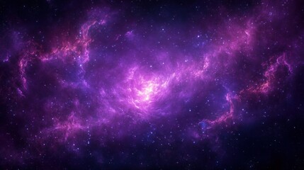 Vibrant Purple Nebula with Ethereal Glow in the Cosmic Universe